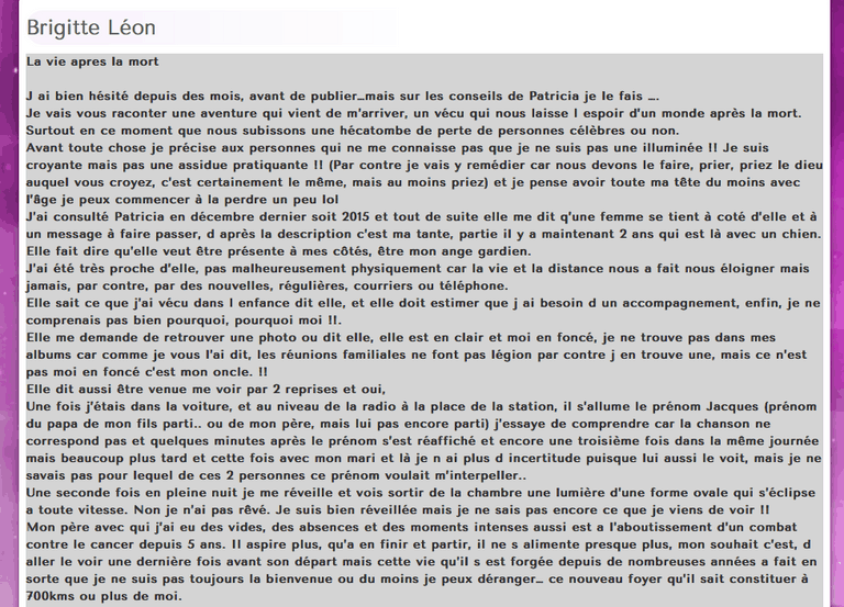 Témoignage La vie après la mort 1